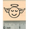 Angel Emoji Rubber Stamp, Emoticon, Smiley