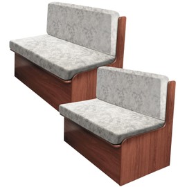 ANARACHON Leather Look RV Camper Dinette Cushion Covers, Washable RV Couch Cushion Covers Dinette Booth Seats Stretchable Camper Seat Covers (2 Backrest Cover & 2 Bench Cover, Light Beige)