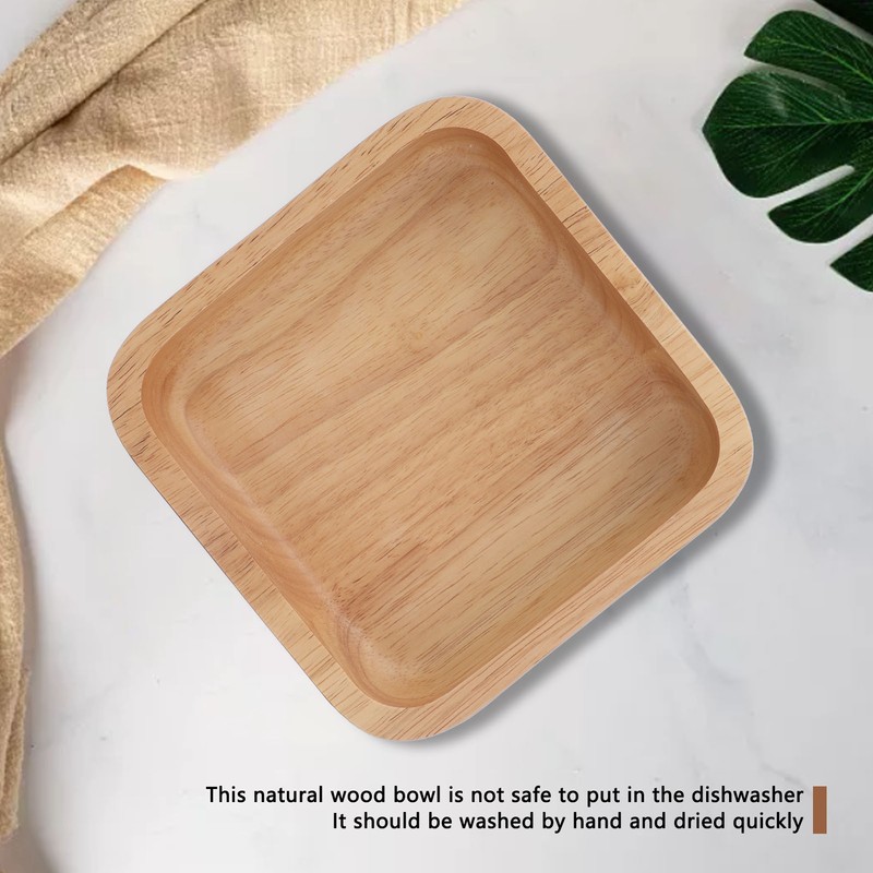 Wood Salad Bowl Square Thicked Simple Food Rice Salad Bowl
