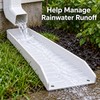 Rainwater Gutter Downspout Splash Block – White Ribbed PP Plastic