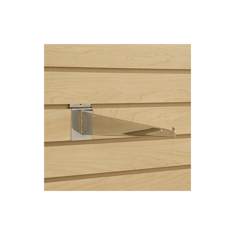 Only Hangers Shelf Brackets for Slatwall, 12", Chrome (Pack of