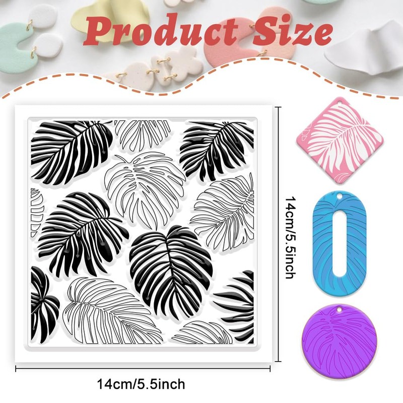 beinkmake Monstera Turtle Polymer Clay Texture Sheet Silicone Texture Stamp