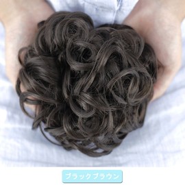 YJINCO YJWO001-bbrn Shichi-Go-San Hair Ornaments Wig, Curly Rope Wig, Bun Point Wig, Hair Extension, Curled Wig, Partial Wig, Hair Extension, Heat Resistant, Black Brown
