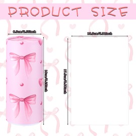 Yoande 4 Pack Car Tissue Holder with Facial Tissues Pink Bow Travel Tissue Tubes Box Coquette Preppy Round Cylinder Container for Car Cup Holder Women Gift Accessories