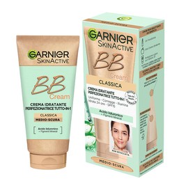Garnier BB Cream Classica SkinActive, Per Pelle Uniforme e Idratata, Look Naturale, Arricchita con Acido Ialuronico, Aloe Vera e Pigmenti Minerali, SPF 15, Tonalità: Medio-Scura