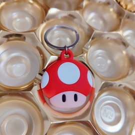 Airtag Compatible Protective Case Cover, Full Protection, Lost Prevention, Unisex, For Airtag Trucker Protective Cover, Fall Prevention, Stylish, Moe, Comes with Ring Rope, Pack of 1 (Red)