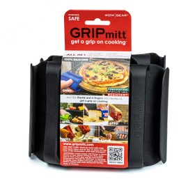 GRIPmitt Silicone Kitchen Mitt 2-Pack Set (Medium/Large, Black)