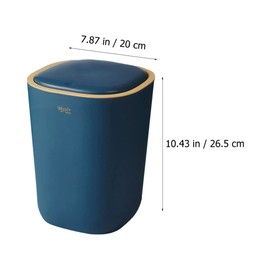 HEMOTON Plastic Rubbish Bin Bait with Press Type Lid Rubbish Bin Rubbish Bin Organiser Waste Container for Home Office Living Room Bathroom Bedroom Blue