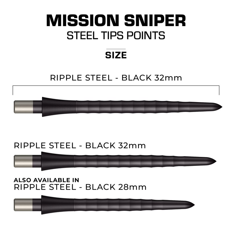 Mission Darts Sniper Points Ripple | Steel Tip Replacement Points