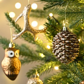 Valery Madelyn Fall Ornaments for Christmas Trees, 70ct Bronze Copper and Gold Shatterproof Christmas Fall Tree Decorations, Woodland Brown Hanging Ball Ornaments Bulk for Thanksgiving Autumn Harvest