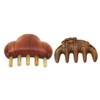 Sandalwood Massaging Comb Lotus Ox Horn Shape Reduce Pressure Wide