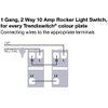 Trendi 3 Gang 2 Way 10 Amp Rocker Chrome Light