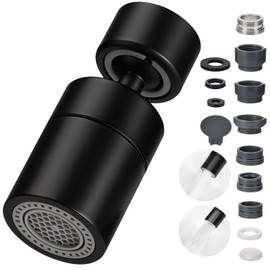 360° Swivel Tap Attachment, M22/M24 Rotating Water Saver with 2 Jet Types, Aerators, Tap Extension for Kitchen, Bathroom
