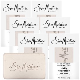 SheaMoisture Shea Butter Body Wash Bar Soap, Cleansing Skin Care to Soften & Restore, 100% Virgin Coconut Oil with Coconut Milk, Shea Butter & Acacia Senegal, 8 Oz Bar - 6 pack