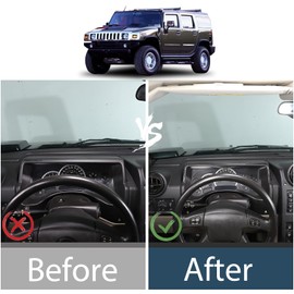 Lcojicep Dashboard Bezel Cover Dash Panel Instrument Board Trim Decor Compatible with Hummer H2 2003-2007， Real Soft Carbon Fiber Interior Accessories Center Console Trim