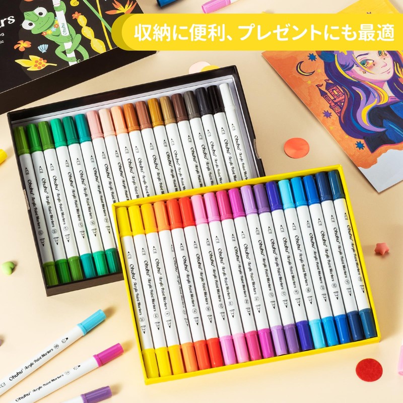 Ohuhu Acrylic Pen, Set of 36 (Dang, Brush Type)