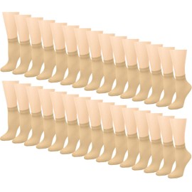 Falari Bulk Sale Women's Ankle High Sheer Socks 68-702 (30-pairs Beige)