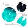 ColorfulPanda 3 Pieces Ombre Black Cyan Jumbo Braid Synthetic Hair