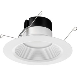 Juno E Series 5"/6" LED Ceiling Light, Baffle Trim Recessed Lighting with 5-in-1 Switchable White Color, 900 Lumens, Wet Rated LED Downlight, Dimmable, White