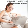 CLASAGA Progressive Multifocus Reading Glasses for Women, Pattern Print Blue