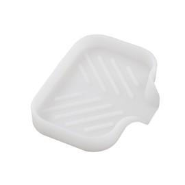 MicoYang Silicone Bathroom Soap Dishes with Drain Spout-Bathroom and Kitchen Sink Organizer,Sponge Holder,Dish Soap Tray,Perfect for Dispenser,Scrubber,Bottle,Cup on Counter Translucent 4.9"×3.2"