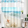 Nesphy No Hook Beach Summer Starfish Shower Curtain with Snap
