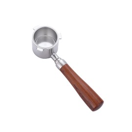 Kafvalubre 51mm Bottomless Portafilter Compatible with DeLonghi La Specialista Espresso Machine EC9335 EC9155 EC9665 EC9355 Stainless Steel Portafilter 4 Cups -Wooden Handle, Rosewooden