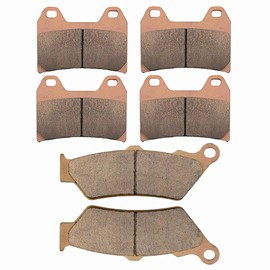 AHL Juego de pastillas de freno delanteras y traseras para Victory V92C (todos los modelos de rotor delantero único) 1998-2003 (base de cobre sinterizado)