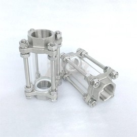 Water Flow Sensor 1/4" 3/8" 1/2" 3/4" 1" 1-1/4" 1-1/2" 2" BSPT NPT Female Flow Sight Glass Indicator Diopter 304 316 Stainless Steel Water Oil(304 Stainless Steel,BSPT Female_1")