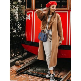 AFKOMST Small Crossbody Bags for Women Trendy Cross Body Bag Purses, PU Leather Crossbody Handbags with Gultar Strap, Navy