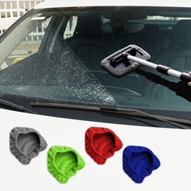 WINUERK Car Care Microfiber Cloths for Windshield Cleaner, Windshield Cleaning Tool Pads, Windshield Cleanner Wand Replaceable Glass Cleaning Bonnets, Auto Window Cleaner Washing Pads FIt 6.5"
