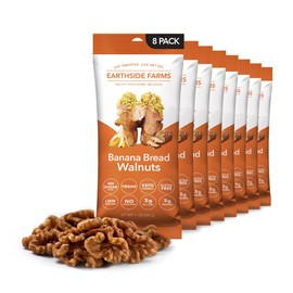 Earthside Farms Banana Bread Walnuts 1oz, 8 Pack – Vegan, Gluten-Free, Low Carb, Keto Friendly Snack – Sweet & Crunchy Candied Walnuts with Real Banana Flavor – Perfect for On-the-Go, Work, School