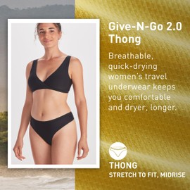 ExOfficio Women's Give-N-Go 2.0 Thong, Black, Small, Black, Small