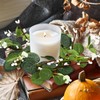 Alipis Candle Wreath Rings, Artificial Eucalyptus Leaves Wreath Nordic Candle