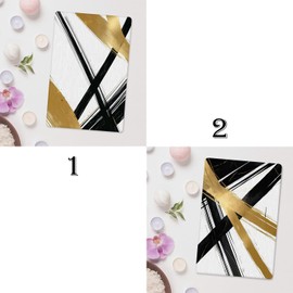 Fuasei Modern Black and Gold Kitchen Towels, Abstract Black White and Gold Hand Towels for Bathroom Decor, Minimalist Dish Towels for Kitchen Decor, 16x24 Inch (Set of 2)(Style 05)