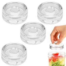 FEADBYT Fermentation Weights, Pack of 4 Fermentation Weights, Cucumber Preserving Jar Weight, Glass Weights for Fermentation, Diameter 7 cm, Glass Weights for Fermentation with Wide Opening,