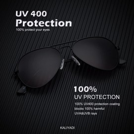 KALIYADI Polarized Aviator Sunglasses for Men Women Metal Sun glasses UV Blocking, 2PACK (Blackish green/Purple Gradient, 58mm)