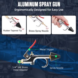 MR CARTOOL AC Flush Kit, Car Air Conditioner System Clean Canister Flushing Gun Tool Set with Spray Head Hook 3.5ft Hose Fitting for Air Conditioner Pipe, Condenser, Evaporator, Fuel Pipe