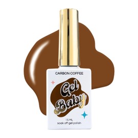 Twinkled T Gel Baby Gel Nail Polish - Long Lasting 15ml Soak Off LED UV Nail Lamp Gel Polish for Nail Art 0.5oz (Carbon Coffee)