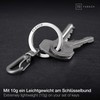 Fabach carabiner key ring with rotating key ring. Small removable