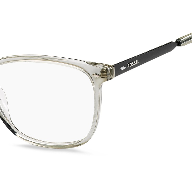 Fossil Plastic Rectangular Eyeglasses 53 0SO0 Transparent Gray Black