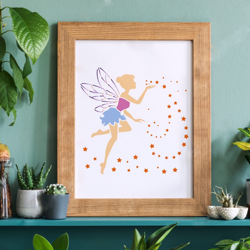 FINGERINSPIRE Elf & Star Drawing Stencils, Painting Stencils, 30 x