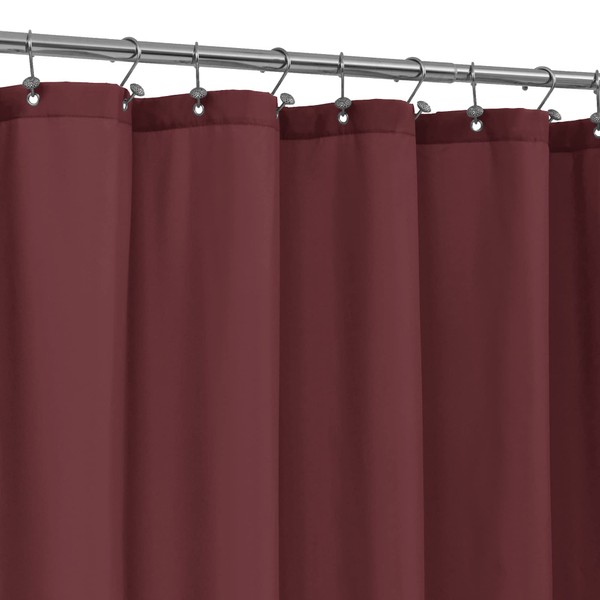 ALYVIA SPRING Burgundy Red Fabric Shower Curtain Liner Waterproof -