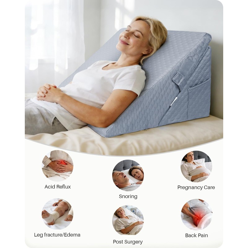 Kekoy Adjustable 9 & 12 Inch Wedge Pillow for Sleeping