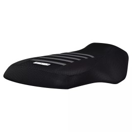 Yamaha 2007-2015 Yamaha Grizzly 550 700 Gripper Seat Cover ALL BLACK w/ GREY RIBS #351