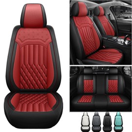 HHXT Car Seat Cover for Infiniti Q50 2014-2024, Waterproof Soft Seat Covers with Airbag Compatible, Automotive Interior Accessories Seat Cushions and Seat Protectors(Black&Red, 5 Seats)
