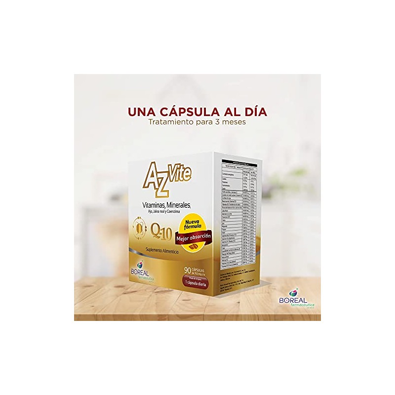 Suplemento Alimenticio Azvite Caja Cápsulas Multivitamínico Nutricional Multivitaminas Adultos Vitaminas