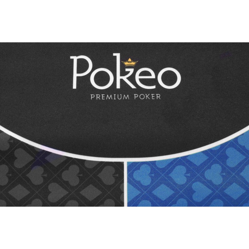 Poker Mat 180 x 90 cm Blue and Black Oval