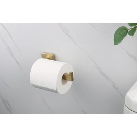 TocTen Toilet Paper Holder-Bathroom Tissue Holder Fit Big Roll Paper, Made of Thicken SUS 304 Stainless Steel, Square Paper Roll Holder Wall Mount Suitable for Bathroom, Kitchen, Office (Gold, 6.5)