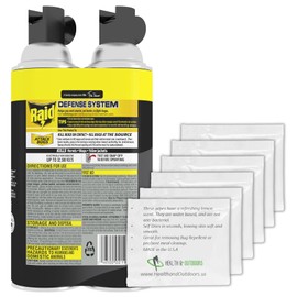 HAO Raid Wasp and Hornet Killer 14oz Spray W Bonus Moist Towelettes, 8 Piece Set